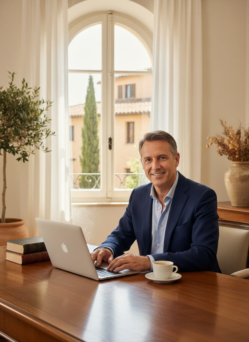 Duquesa Chambers · Managing partner at his desk